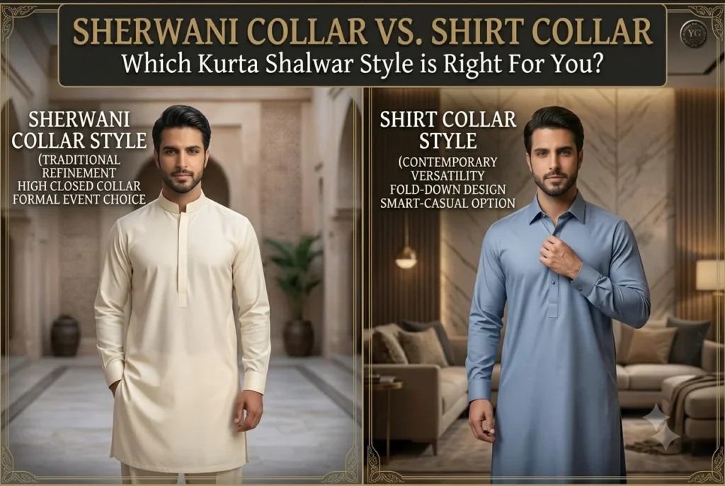 Sherwani Clooar vs Shirt Colloar